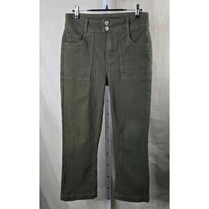 Copperflash High Rise Crop Bootcut Jeans Green Denim Women’s 6 Inseam 25